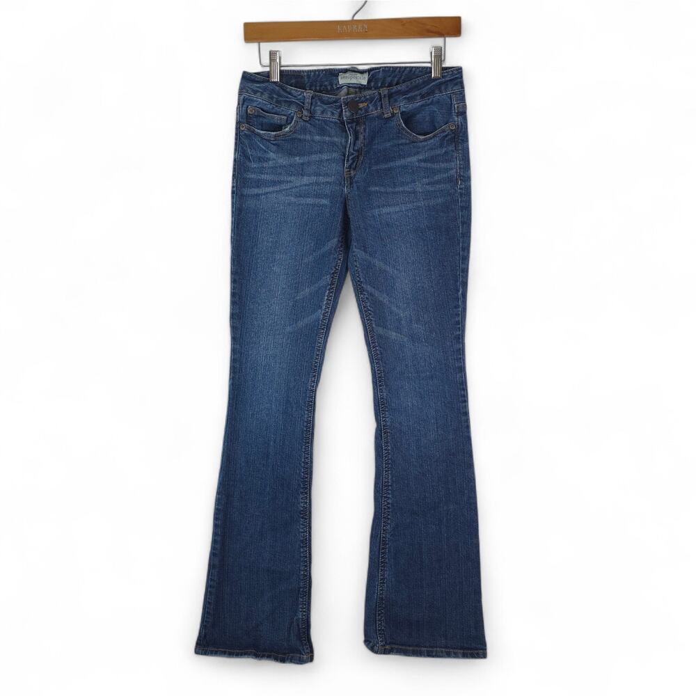 Aeropostale‎ Jeans Womens 3/4 Reg Blue Haley Flare Stretch Denim Y2K Low Rise